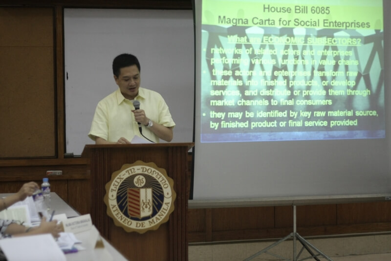 Deputy Speaker Lorenzo “Erin” Tañada III delivers  his keynote address  on Accelerating Poverty Reduction Through Social Entrepreneurship, which he considers as the essence of House Bill 6085.