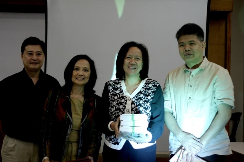 FSSI’s Jay Lacsamana, ISEA’s Lisa Dacanay and Rep Tanada’s Chief of Staff (CoS) Jessica Cantos present a certificate of appreciation to NAPC USec Esguerra as resource speaker during the dialogue.	
