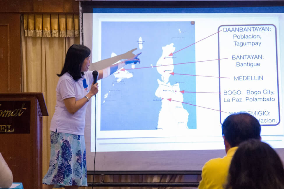 Ms. Teresa Ruelas, ISEA Research Associate, presents highlights from the focus group discussions conducted in Northern Cebu.