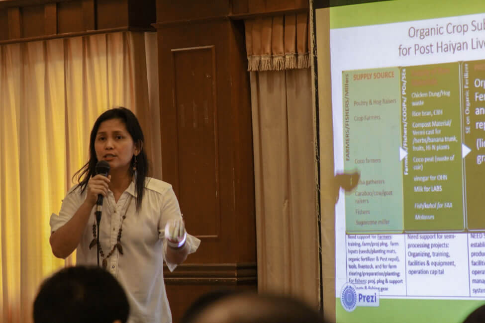 Ms. Regina Antequiza, Executive Director of ECOWEB, shares the initiatives of the Philippine Social Enterprise Network consistent with pro-poor value chain and subsector development as a RISE strategy.