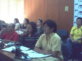 Participants listen intently during one of the lectures.