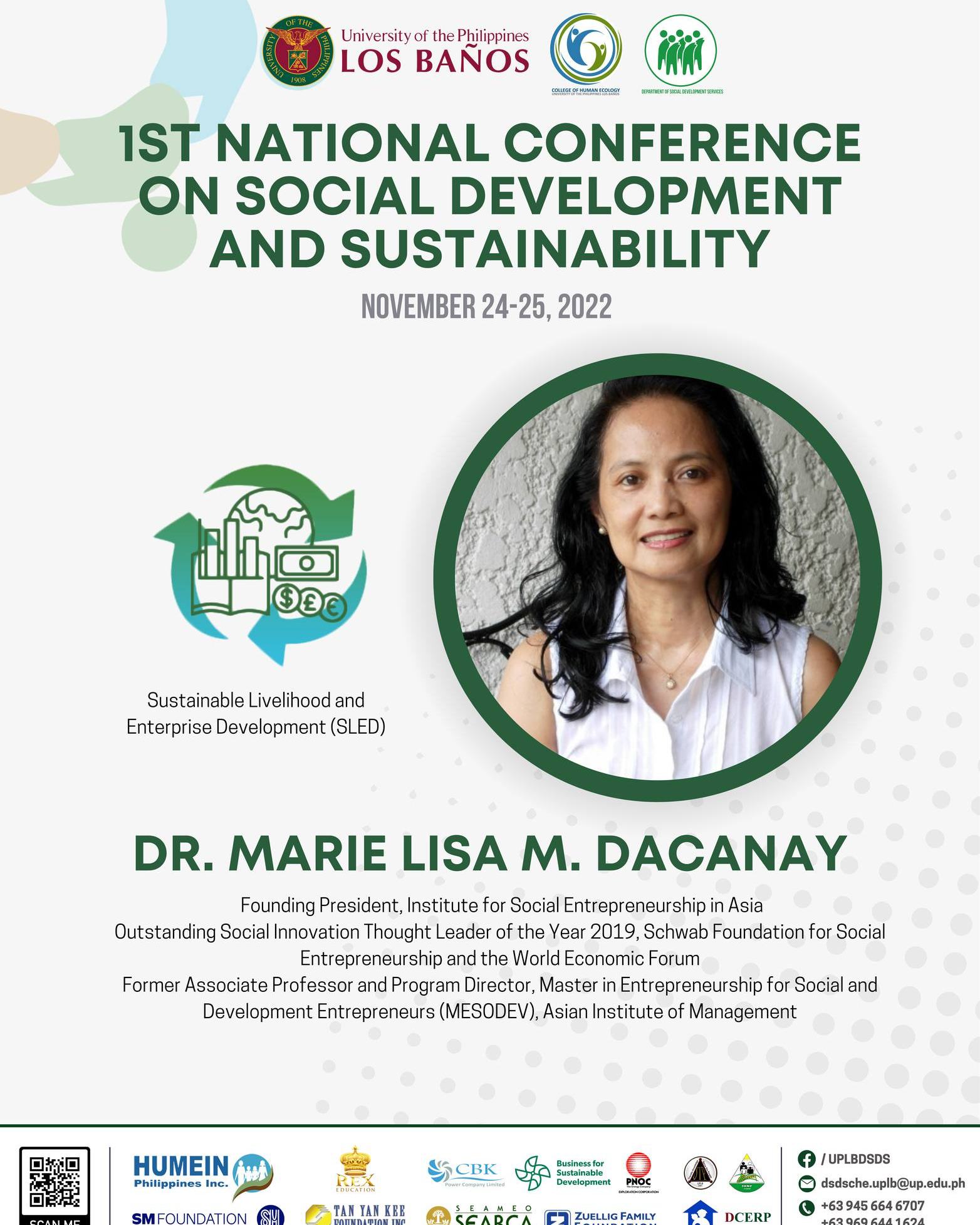 ISEA President joins the UPLB DSDS CHE’s First NCSDS Plenary Session on Sustainable Livelihood and Enterprise Development [Philippines]