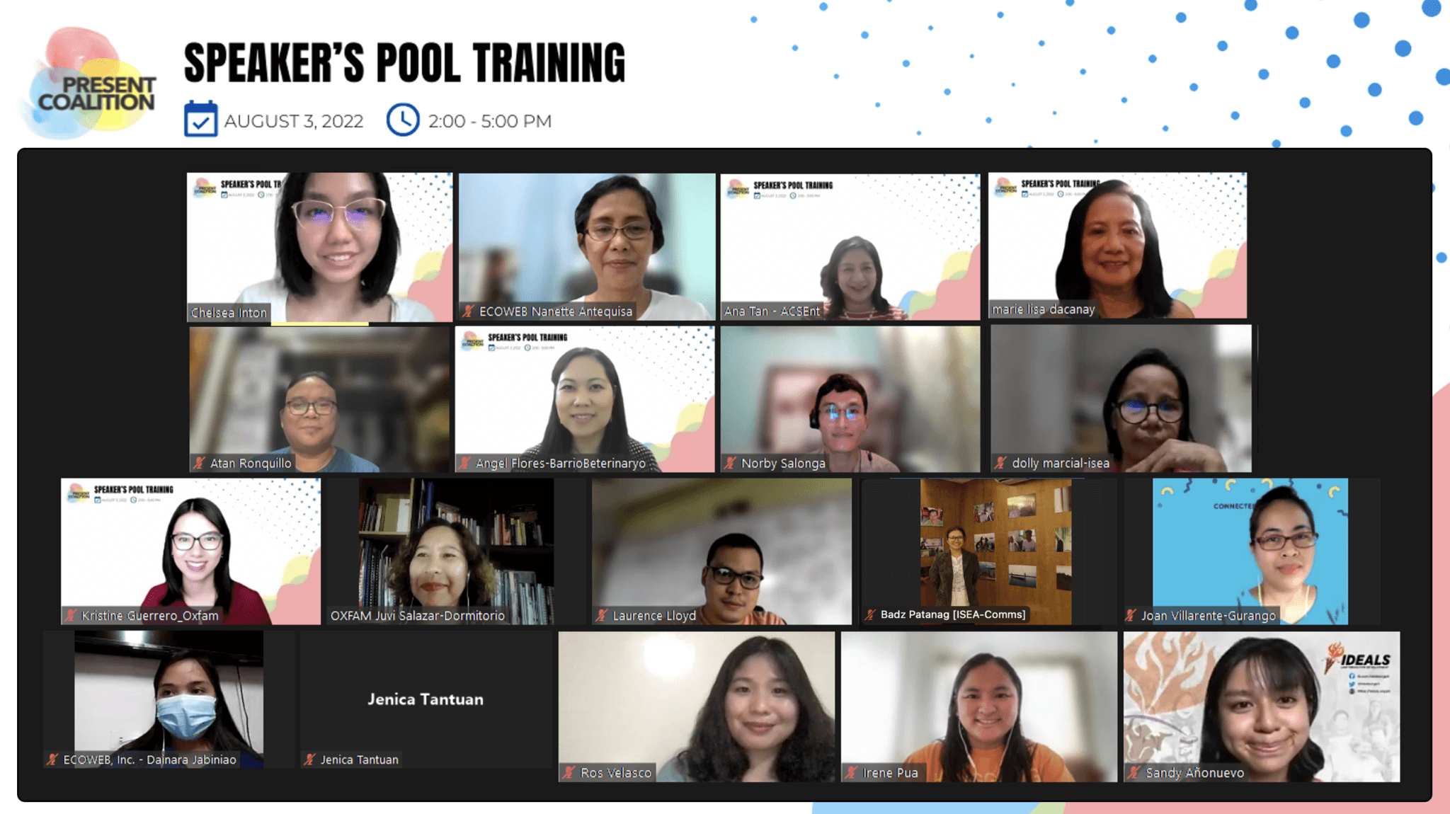 Capacitating the PRESENT Coalition: the Coalition holds a 2-part Speakers’ Pool Training [Philippines]